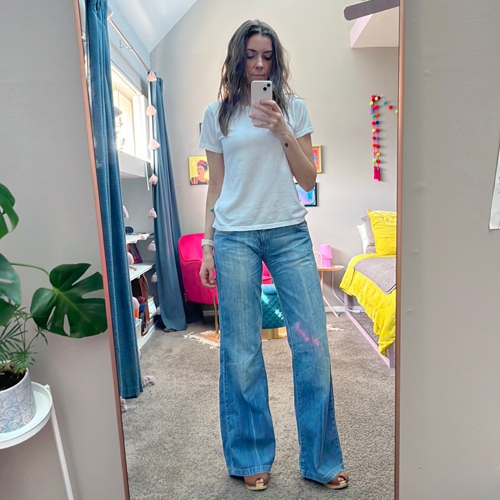 Just Cavalli Y2K era extra low rise wide leg jeans. Size 26